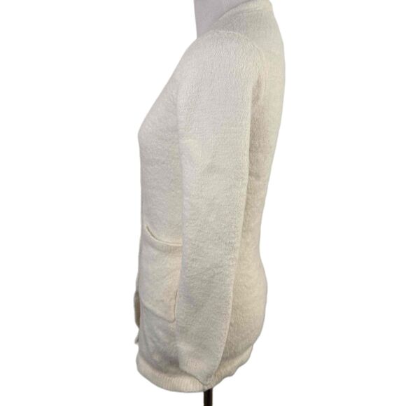 Boston Proper Ivory Long-Sleeve V-Neck Button-Up Cardigan Size XX-Small - Picture 4 of 8